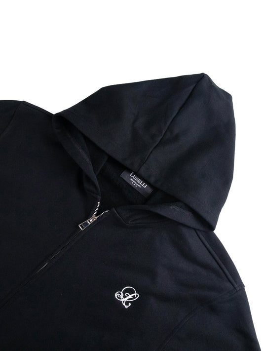 Lunelli Black Hoodie – Cropped Fit Streetwear Essential